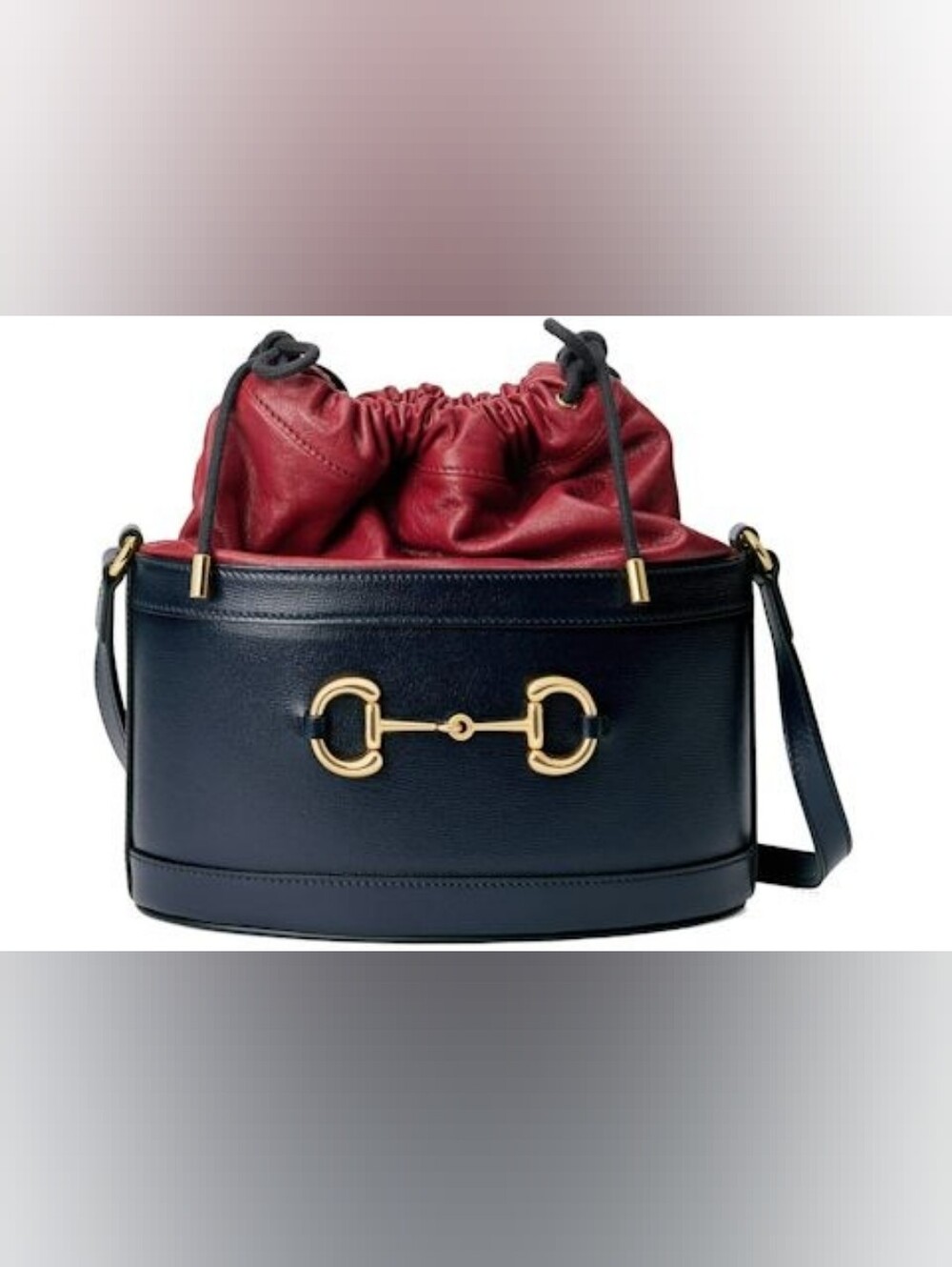 Gucci 1955 Horsebit Bucket Crossbody Bag Small Blue/Red